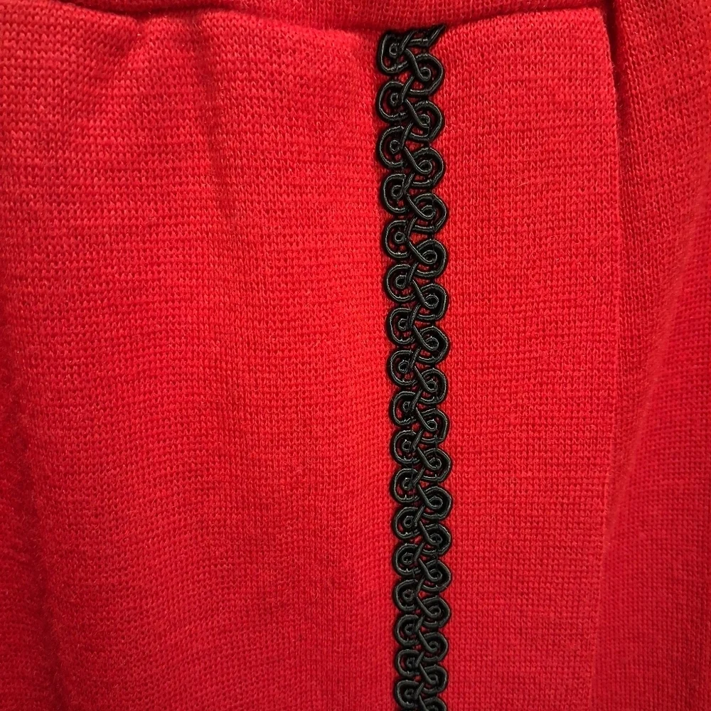 New Classic Directions Size S Deadstock Red Wool Blend Midi Skirt